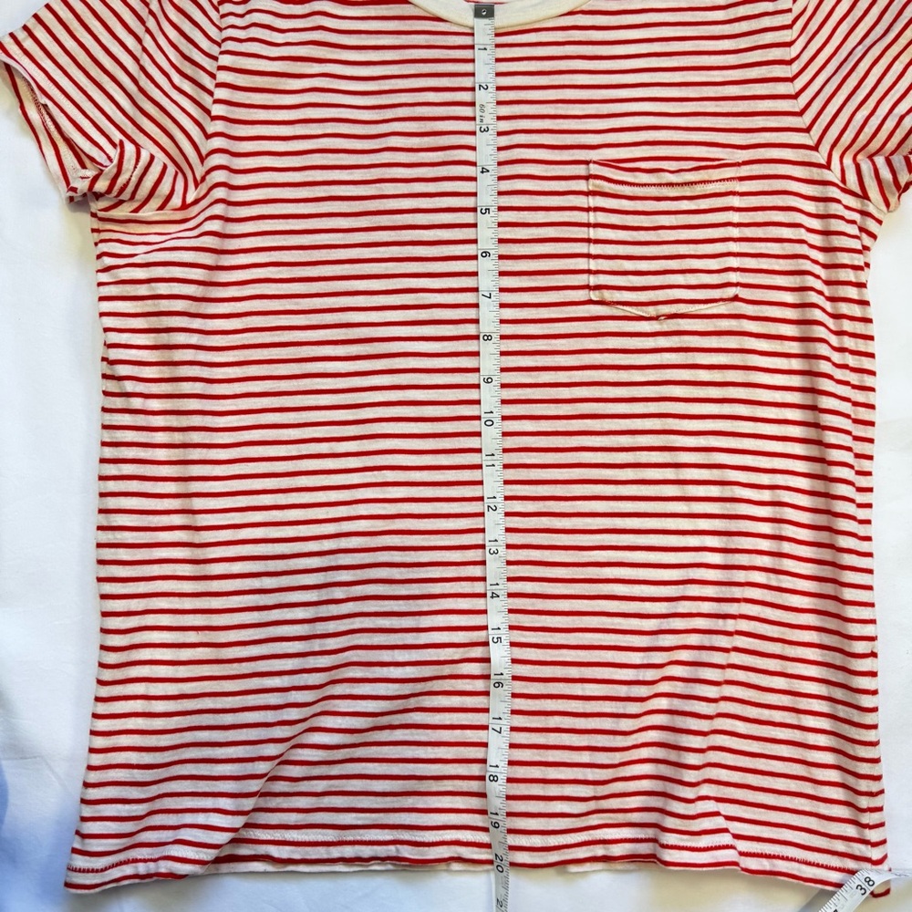 Madewell Red and White Striped Tee Size Large - Picture 7 of 11